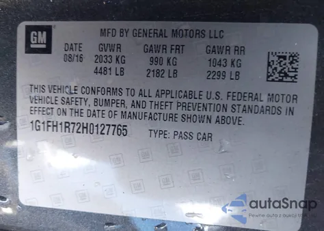 2017 Chevrolet Camaro 2Ss from USA, damaged, VIN 1G1FH1R72H0127765